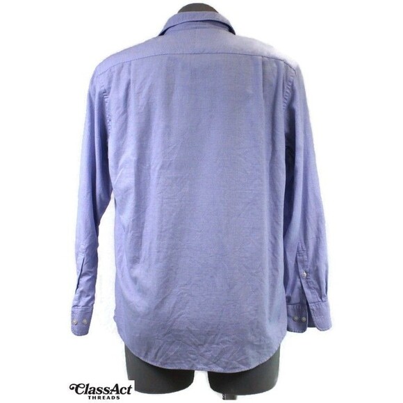 Charles Tyrwhitt Men’s Classic Fit Blue Checked Button Down Shirt Cotton L - Picture 3 of 5